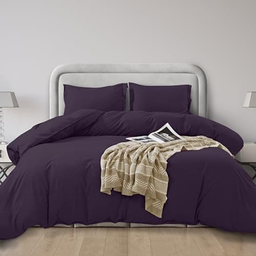Elegant Comfort Luxury 3-Piece...s, Full/Queen, Eggplant-Purple