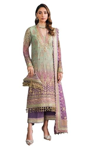 STELLACOUTURE Eid festival Indian Salwar Kameez Pakistani suit ready to wear embroidered plus size for women 1116-O (Pista, 50)