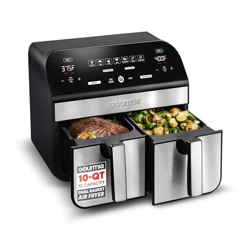 10-Qt Gourmia Dual Basket Digital Air Fryer (Black) $80 + Free S&H