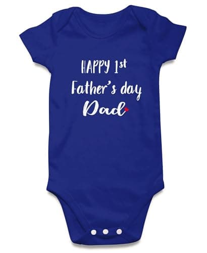 RAISEVERN Baby Boy's Clothes 6-9 Months Happy 1st Father's Day Newborn Boy Girl Funny Announcement Sayings Outfit Gender Neutral Infant