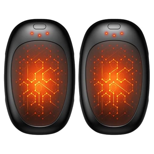 infray Hand Warmers Rechargeable, 2 Pack Electric Hand Warmer Reusable USB Pocket Warmer, 3 Settings Heated Portable AI Handwarmer Great Gifts for Christmas, Outdoor, Golf, Hunting (Black)