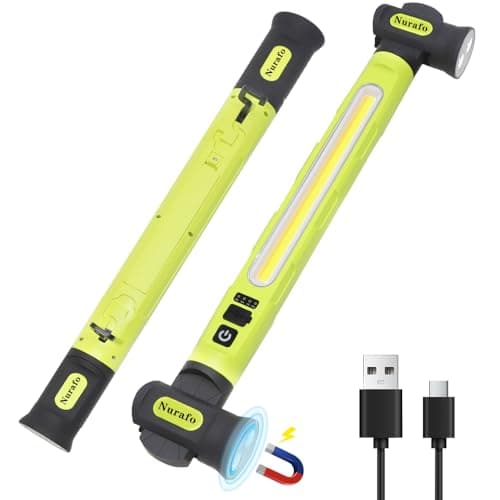 Nurafo Under Hood Work Light Bar, 3000LM Ultra-Bright LED Magnetic Light Bar with 4 Magnets & 2 Hooks, 5200mAh Rechargeable Portable Hood Light for Mechanics, Car Repairing, Auto Repair, Garage