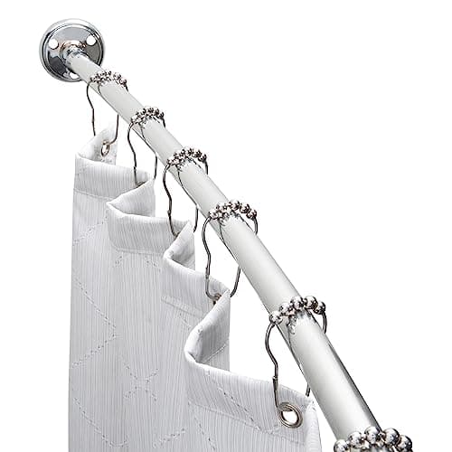Bath Bliss Wall Mountable Adju...inum Curved Shower Rod, Chrome