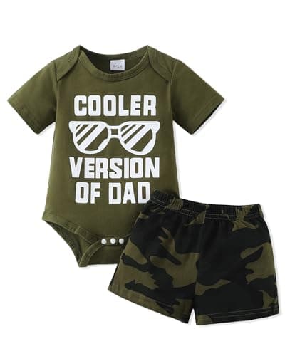 NZRVAWS Newborn Baby Boy Clothes 3-6 Months Cooler Version of Dad Romper Camo Summer Spring Shorts Se Infant Outfits Clothing Green Infants