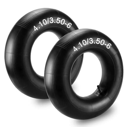 Sikawai 4.10/3.50-6 Heavy Duty Replacement Inner Tube with TR-13 Straight Valve Stem - 13 x 4.00-6 tire for Lawn Mowers, Wheelbarrows, Hand Trucks, Trailers & More, Pack of 2