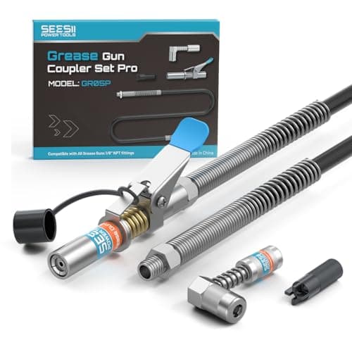 Seesii Grease Gun Accessory Kit Pro w/ 12000 PSI Quick-Release Coupler & More $14