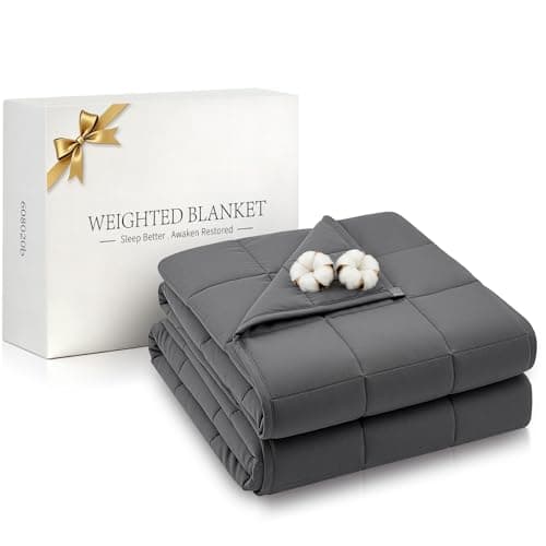 RJOP Cooling Weighted Blanket for Adults (5lbs, 41"x60") Heavy Blanket with Premium Glass, Queen Size Perfect for 190-210 lbs, Soft Breathable, Dark Grey