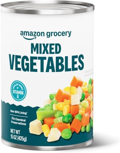 Amazon Fresh, Canned Mixed Vegetables, 15 Oz (Pack of 6)