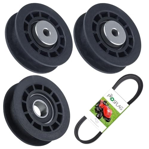 POSFLAG 2 Pack 587973001 Lawn Mower Idler Pulley with 587969201 Idler Pulley 580364609 Belt Replaces Husqvarna 581904001, 580364301, 596856601, 596856602 for Husqvarna LC221A, L221A, L321AH Mowers