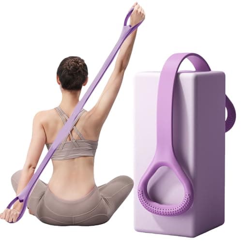 Figure 8 Resistance Band - Figure 8 Resistance Bands with Handles - 20LB Exercise Bands for Women & Men - Yoga Stretching Belt (Purple)