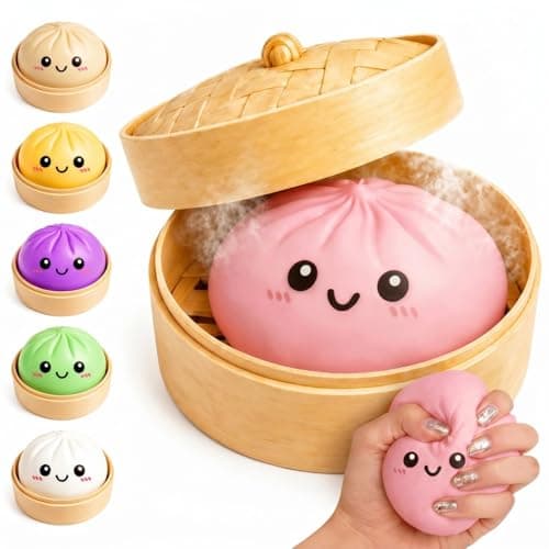 BeiXu 2026 New Upgrade Bao Bun Mystery Box– Slow Rising TPR Stress Relief Collectible Fidget for Desk, Home, Office & Anxiety Relief Gift,Pink