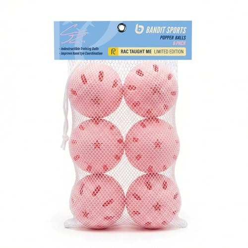 Bandit Sports Coach RAC Popper Balls 6 Pack Baseballs, Made of Impact-Resistant and Rebounding Material, Perfect Practice Baseballs for Baseball Training (6ct)