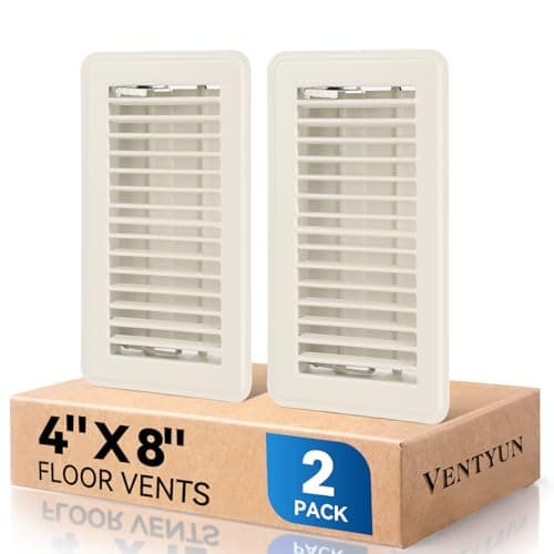 VENTYUN 4" x 8" Floor Register Vent Covers 2-Pack, Cream White