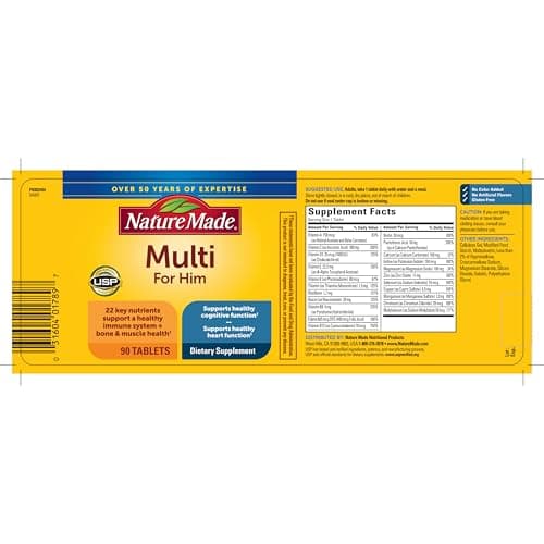 90-Count Nature Made Multivitamin for Him w/ No Iron Tablets $4.59 w/ S&S + Free Shipping w/ Prime or on $35+