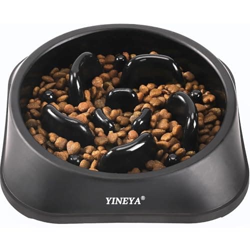 YINEYA Slow Feeder Dog Bowl (Black, Medium)  $3.99 + Free Shipping w/ Prime or on $35+