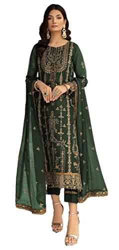 Shriva Fashion women's ready to wear embroidered plus size eid festival pakistani salwar kameez suit for women (1012) (Green, 54)