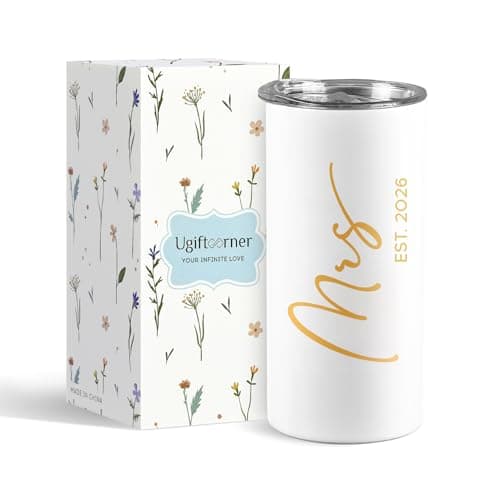 Ugiftcorner Future Mrs Gifts 2026 for Bride Skinny Tumbler White 15 oz