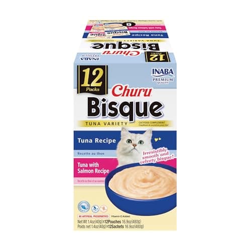 INABA Churu Bisque for Cats, C...ouch, 12 Pouches, Tuna Variety