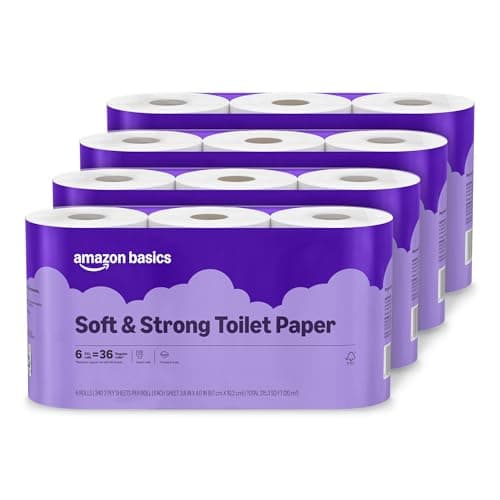 Amazon Basics 2-Ply Toilet Pap...40 Sheet (6 Rolls) (Pack of 4)