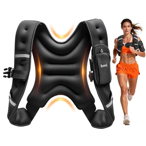 Renoj Weighted Vest for Women Men:10lb/12lb/16lb Weight Training Vest for Workout, Running, Walking, Exercise, Fitness, Weight Loss, Weight Lifting - With Reflective Strips and Storage Pocket(6lb)