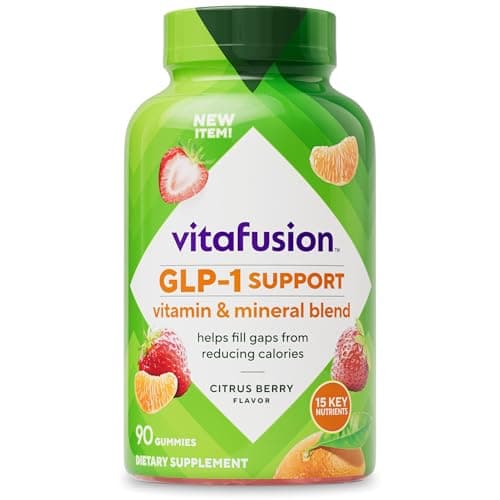 vitafusion GLP-1 Support Multivitamin, Vitamin and Mineral Blend, 15 Essential Nutrients, Citrus Berry Flavor, 90 Count, 45 Day Supply