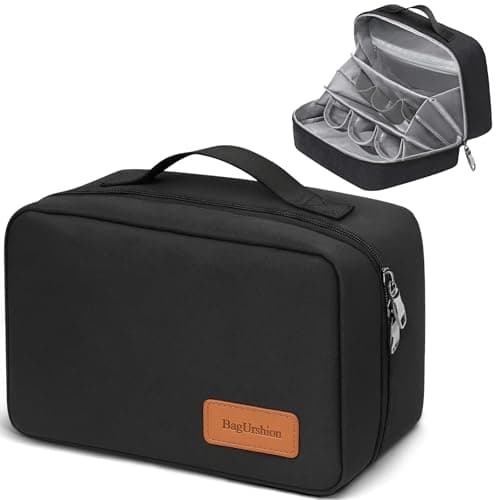 BagUrshion Toiletry Bag for Men,Mens Travel Toiletry Organizer,Men's Travel Essentials,Water Resistant Shaving Bag for Toiletries Accessories -Black