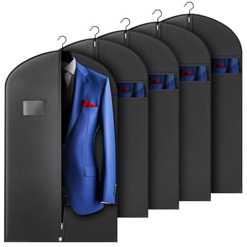 5-Pack 40" Hleelomi Garment Suit Bag w/ Zipper & Transparent Window (Black) $13.98 + Free Shipping w/ Prime or on $35+