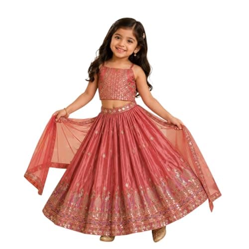 Kids Lehenga Choli Set for baby girls and party wear look (Piech, 2-3 years)