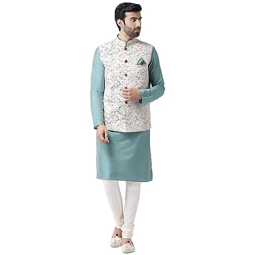 KISAH Men Regular Kurta Jacket Set KA-0245-5129-C101-44 Multicolour