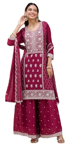 Shriva Fashion Indian Pakistani Women's Ready to wear plus size ethnic Salwar Kameez Suit for Eid Party Wedding Festivals (2995) (Pink, 52)