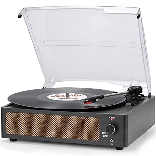 Seasonlife Vinyl Record Player with Speakers Vintage Turntable for $30 + free shipping w/ Prime