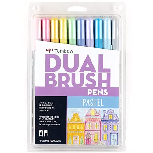 $10.19 | 10-Pack Tombow 56187 Dual Brush Pen Art Markers, Pastel at Amazon