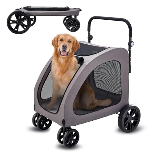 VEVOR Pet Stroller, 4 Wheels D...ht-Adjustable, for Cats & Dogs