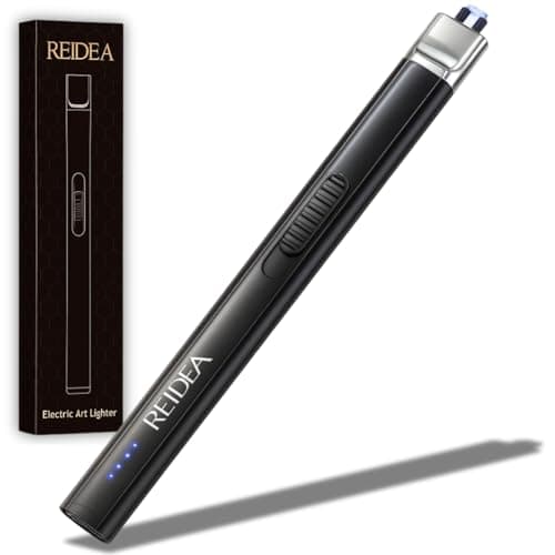REIDEA Electric Lighter, Windproof Flameless USB Rechargeable Arc Retractable Lighter with Safe Button and Power Indicator $4.19