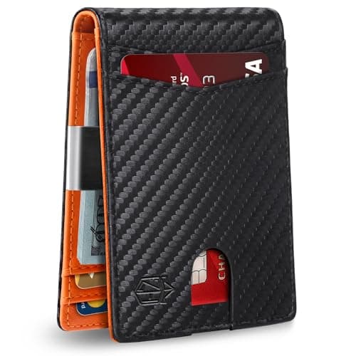 Zitahli RFID Blocking Money Clip Wallet (Carbon Black / Orange) $4.80