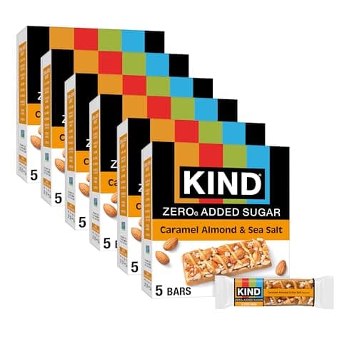 KIND ZERO Added Sugar Bars, Ke...lavored, 6.2oz Box (Pack of 6)