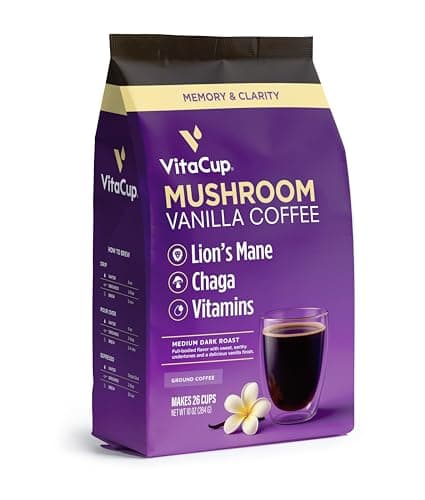 VitaCup Mushroom Coffee Ground..., 100% Arabica Specialty, 10oz