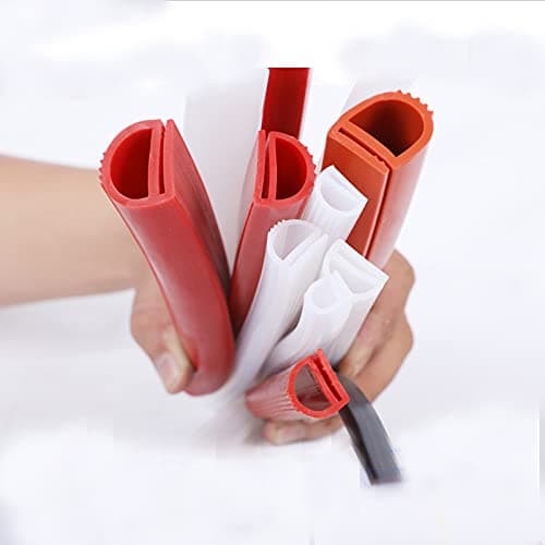 E-Type Temperature Resistant Silicone Seal Strip for Freezer Door and Refrigerator Equipment(Red,E_25X18MM)