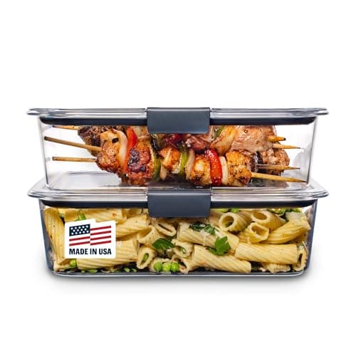 $19.99: Rubbermaid Brilliance BPA-Free Food Storage Containers with Lids, Airtight Clear Set of 2 (9.6 Cup)