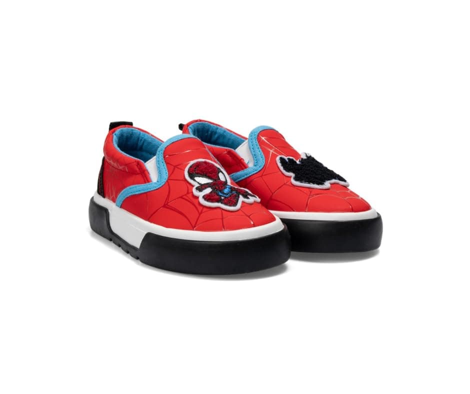 Marvel Spider Man Sneakers Spidey Slip-On Shoes for Kids and Toddlers - Size 7 Red