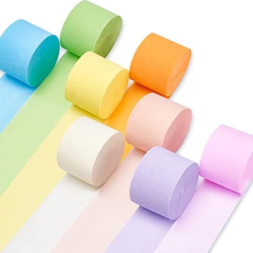 PartyWoo Pastel Crepe Paper St...eme Birthday Party Decorations