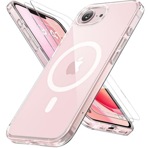 Miracase for iPhone 16e case & iPhone 17e Case for MagSafe [with 2×9H+ Screen Protectors] TOP Military-Grade Protection Shockproof with Velvet Touch for iPhone 16e/17e Phone Case 6.1", Clear