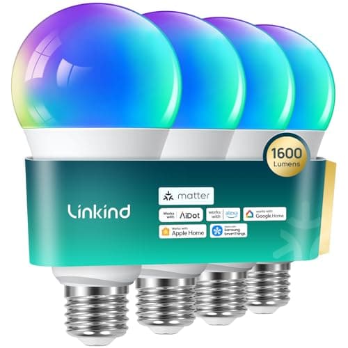 4-Count Linkind Matter Smart Color-Changing A21 E26 Wi-Fi LED Bulbs w/ Music Sync (100W Equivalent, 1600 Lumens) $19.99 ($5 each) + Free Shipping w/ Prime or on $35+