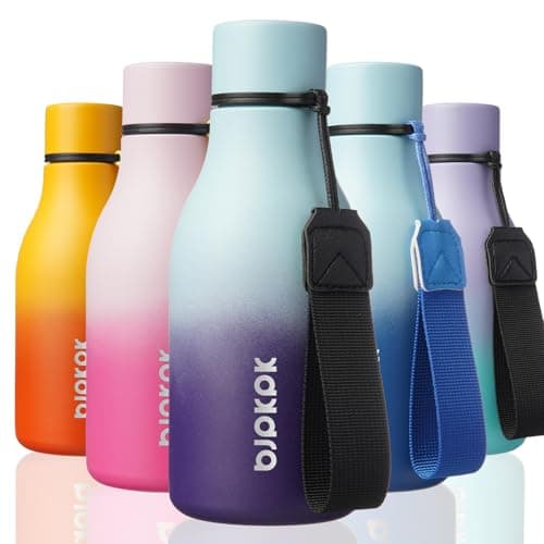 BJPKPK 12oz Insulated Water Bottle, Stainless Steel Bottle with Carry Strap