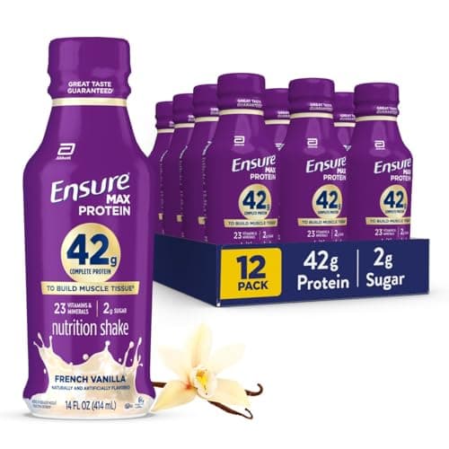Ensure Max Protein Shake | 42g...| 2g Sugar | 14 fl oz, 12 Pack