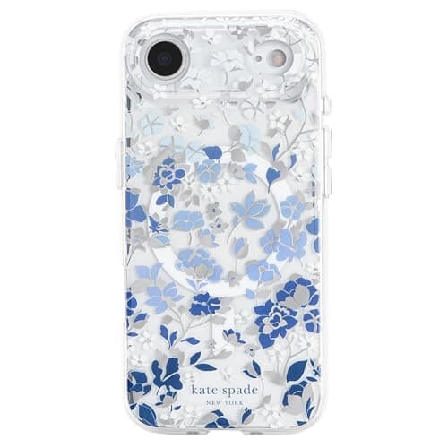 kate spade new york iPhone Air Case - Compatible with MagSafe - Designer Phone Case - Flowerbed Blue Gems