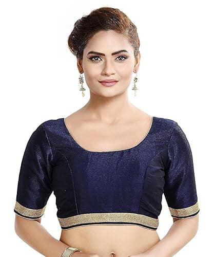 Indian Designer Women's Party Wear Bollywood Readymade Indian Style Saree Blouse Blue