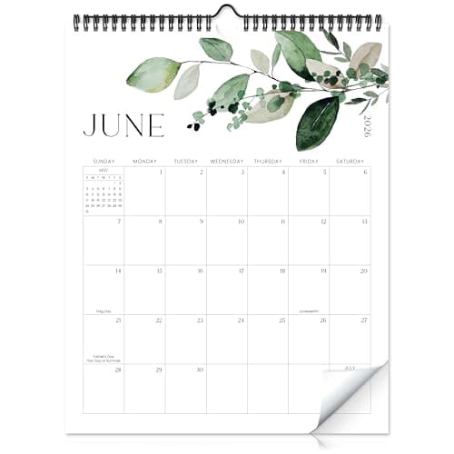 Aesthetic 2026-2027 Wall Calendar - Runs from June 2026 Until December 2027 - The Perfect Modern Greenery Calendar Planner for Easy Organizing