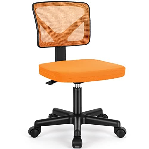 Sweetcrispy Small Office Chair...Student, Adults,Classic Orange