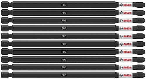 10-Pack 6" BOSCH Phillips #3 Impact Tough Screwdriving Power Bits $13.45 + Free Shipping w/ Prime or on $35+